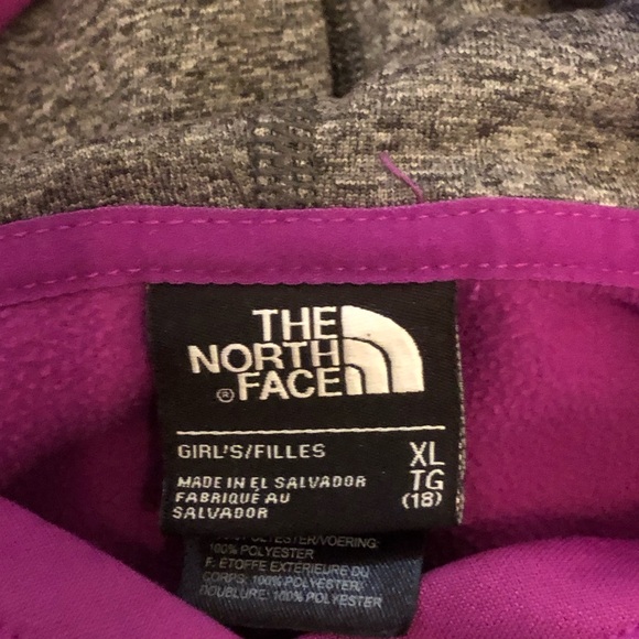 Girls size XL (18) the north face hoodie sweatshirt purple EUC - Picture 4 of 7